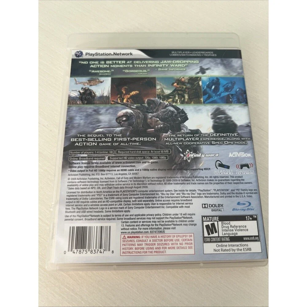 Call of Duty: Modern Warfare 2 (PlayStation 3, 2009)